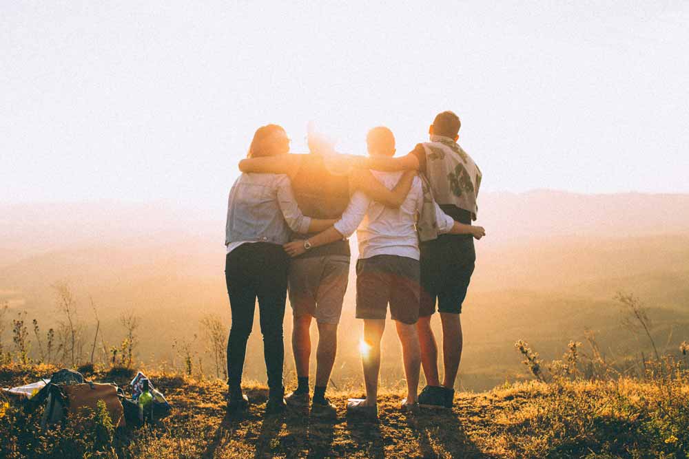 group of friends hugging in sunset, Support Systems, Nashville, TN